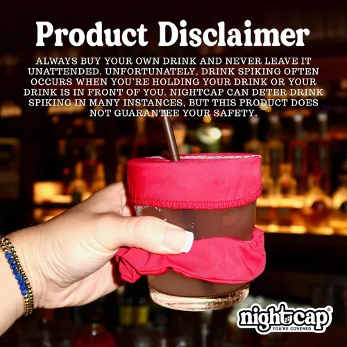 Vista 8 de Nightcap Coletero Cubrevasos - El Coletero Reutilizable para Prevención de Adulteración de Bebidas Como se Vio en Shark Tank