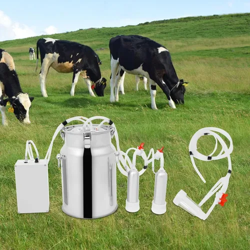 Vista 5 de ordeñadora de la vaca 5L 2 en 1 ordeñador enchufable de la bomba