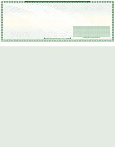 Vista 12 de 50 cheques en blanco de alta seguridad - Comprobaciones de computadora para QuickBooks en la parte superior (marrón laberintado) Peso del papel # 70