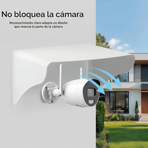 Vista 7 de Protector de lluvia solar para cámara de metal resistente, cubierta protectora universal para lluvia y sol para exteriores, compatible con anillo
