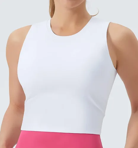 Vista 2 de THE GYM PEOPLE Sujetador deportivo de soporte medio para mujer, con relleno extraíble, sin mangas, para entrenamiento