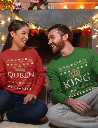 Vista 3 de King & Queen - Conjunto de sudadera a juego con corona de él y ella