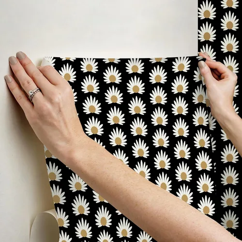 Vista 6 de Scalamandre Papel tapiz autoadhesivo de flor negra