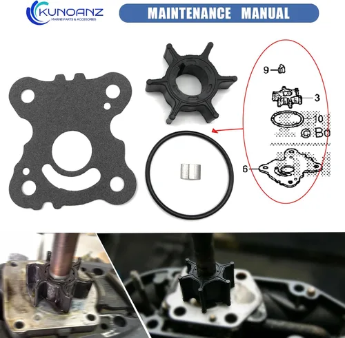 Vista 5 de 06192-ZW9-000 18-3493 Kit de reparación del impulsor de la bomba de agua para Honda Sierra 8 9.9 15 20 HP fuera de borda 8HP 9.9HP 15HP 20HP