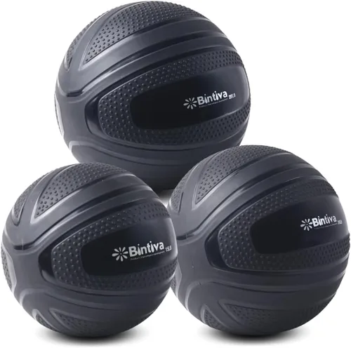 Vista 8 de bintiva Pelota de Golpe sin Rebote - Bola Pesada para Ejercicio con Peso para Rutinas de Entrenamiento y Fitness - Bola de Peso Muerto Medicinal