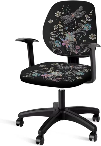 Vista 27 de Talayituse - Funda para silla de oficina o computadora con estampado de estrellas de playa, funda de asiento dividida elástica, extraíble y lavable