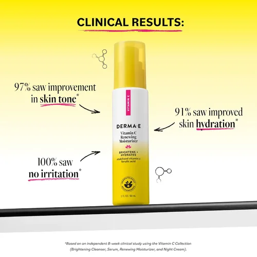 Vista 2 de DERMA-E Hidratante renovador de vitamina C – Crema renovadora de piel facial iluminadora e hidratante – Crema hidratante facial antienvejecimiento