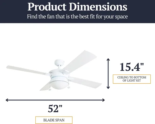 Vista 7 de Prominence Home Auletta - Ventilador de techo contemporáneo para interiores y exteriores de 52 pulgadas con luz, cadena de tracción, opciones