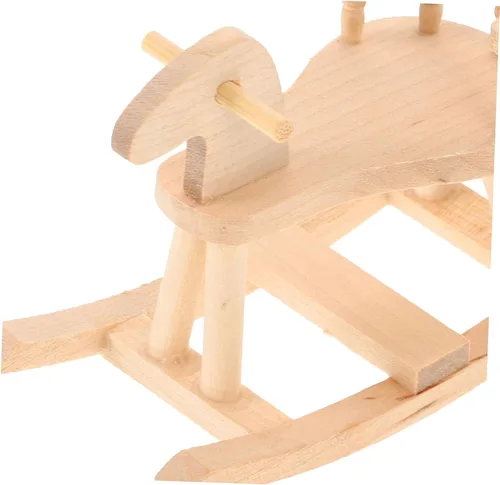 Vista 9 de ibasenice Silla mecedora en miniatura Escala 1:12 Caballo mecedor de madera Mini casa de caballo de caballo modelo casa de muñecas Accesorios