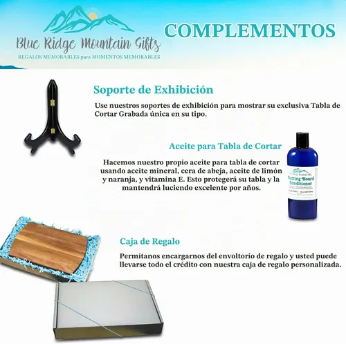 Vista 5 de Blue Ridge Mountain Gifts Tabla de cortar personalizada para boda o aniversario, tabla de madera grabada con láser, bandeja de comida personalizada
