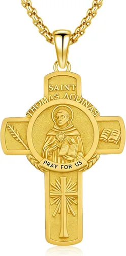 Vista 27 de 925 Sterling Silver Patron Saint Amulet Necklace for Men Women plateado