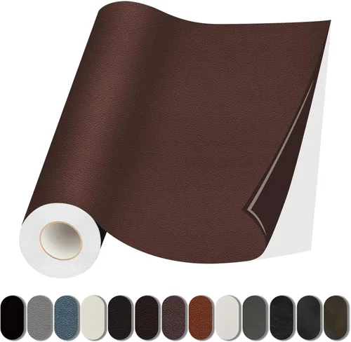 Vista 22 de Lifeshoon Parche de reparación de cuero, reparación de cuero autoadhesiva, cinta de parche de vinilo grande para sofás, muebles, asientos de Negro