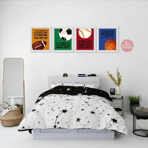 Vista 3 de MTL HOE Pósteres inspiradores para pared, impresión de la habitación de los niños, arte motivacional de deportes, citas positivas, baloncesto