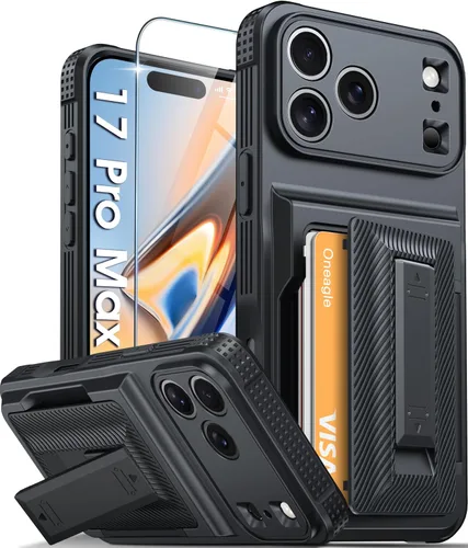 Vista 32 de Oneagle Funda tipo cartera para iPhone 16 Pro Max con tarjetero y soporte