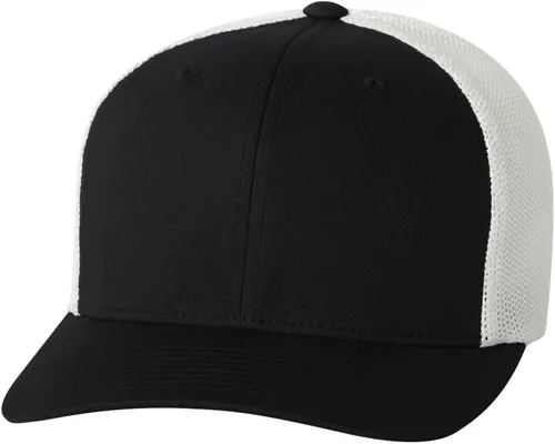 Vista 8 de Flexfit - Gorra ajustable de malla elástica en dos tonos Negro