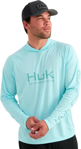 Vista 9 de HUK - Sudadera con capucha de manga larga ventilada para hombre, camiseta de pesca con capucha Academia Naval