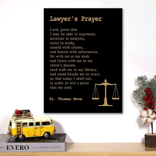 Vista 5 de Lienzo inspirador para pared, con cita motivacional de oración de abogado, impresión en lienzo, pintura positiva para oficina, hogar, decoración