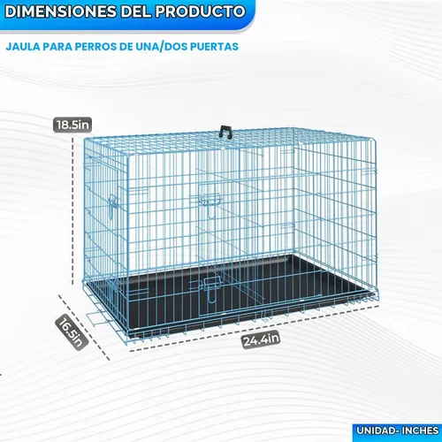 Vista 7 de [Usado] FDW Jaula para perros pequeños de 24 pulgadas plegable de metal con alambre para mascotas, doble puerta con panel divisor para interiores