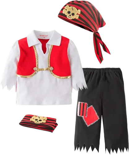 Vista 3 de Baby Boys Kids Halloween Costume Pirate Outfit