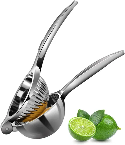 Vista 8 de Rekix Exprimidor de limón de acero inoxidable, exprimidor de limón de extracción máxima, exprimidor de naranja extragrande, exprimidor manual
