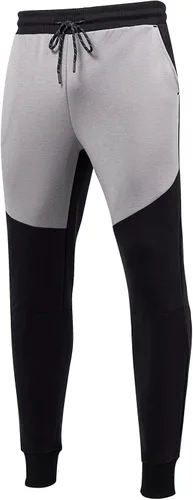 Vista 8 de Conjunto deportivo para hombre, sudadera con capucha y manga larga, con cremallera completa, 2 piezas Negro+gris ceniza