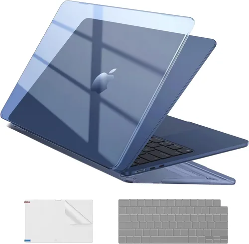 Vista 20 de EooCoo - Funda para MacBook Air de 15 pulgadas M5 M4 M3 M2 2026-2023, color negro cristal Easy to Install, Sturdy, Plastic Hard Shell Case &