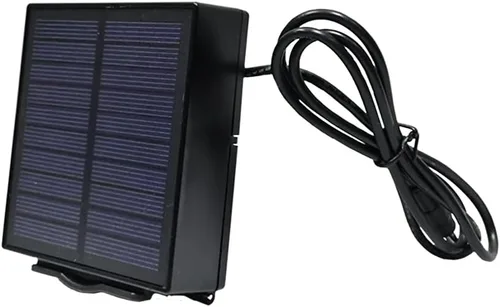 Vista 2 de Solar BC-01 Panel de cargador solar, 1 vatio, IP65 impermeable, salida de 5 V CC, 3.307 x 3.543 in, compatible con cámara SG520