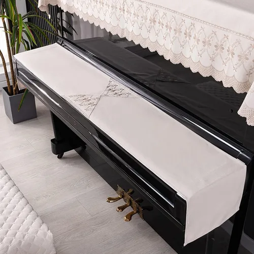 Vista 6 de QQXX Cubierta vertical para piano, cubierta superior de piano, cubierta de toalla/teclado de piano/cubierta de taburete, elegante cubierta de polvo