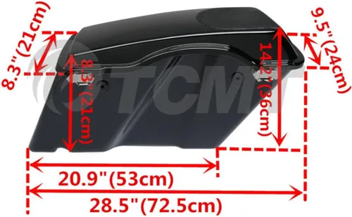 Vista 3 de TCMT Alforjas rígidas de 5 x 7 pulgadas, tapas de altavoz con altavoz y forros, inserto de alfombra para modelos Harley Touring CVO Road Glide Road