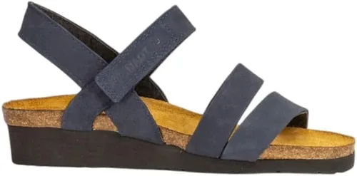 Vista 23 de Naot Kayla sandalia con taco de cuña para mujer Piel de lagarto beige