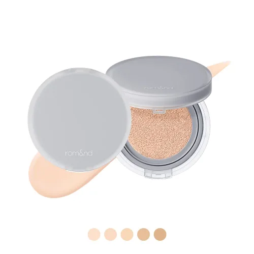 Vista 6 de Rom&nd Nu Zero Cushion (01 Porcelana 17) Larga Duración, Alta Cobertura, Acabado Semi Mate, Tez Impecable Sin Efecto Apelmazado, Base de Maquillaje