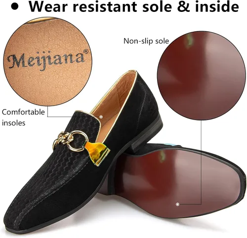 Vista 3 de Meijiana Mocasines ligeros para hombre, mocasines de vestir elegantes, transpirables, con borlas