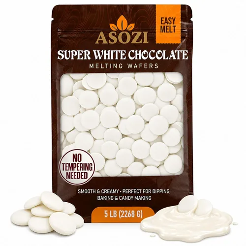 Vista 8 de Obleas de chocolate negro prémium para derretir 5 libras, perfectas para hornear, dulces, trufas, postres y barras de chocolate virales Dubai
