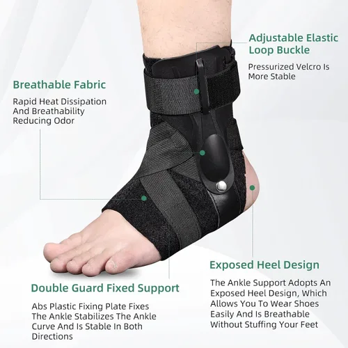 Vista 3 de Tobillera transpirable para lesiones deportivas, esguince para lesiones de ligamentos y tobillos inestables, soporte de tobillo y estabilizador