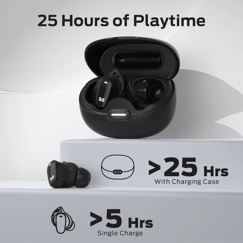 Vista 4 de Monster N-Lite 206 - Auriculares inalámbricos Bluetooth de 5.4 pulgadas, auriculares Bluetooth con micrófono integrado, control táctil, ajuste