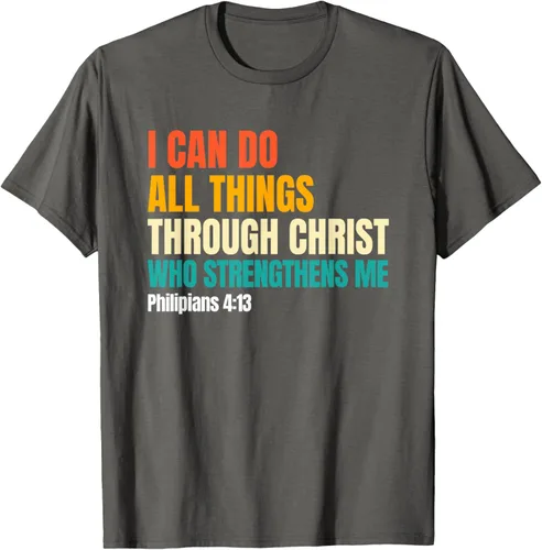 Vista 61 de I Can Do All Things Through Christ Christian Faith Camiseta, Negro, S