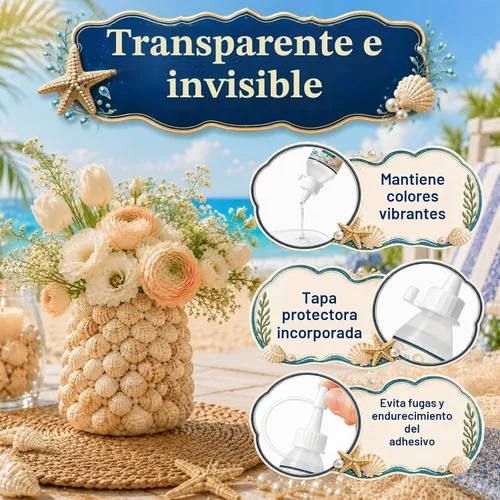 Vista 3 de 1DFAUL Pegamento transparente de Shell de 7.05 oz, adhesivo fuerte
