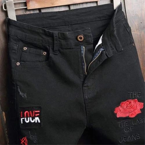 Vista 3 de AITITIA - Jeans rasgados de ajuste estándar para hombre
