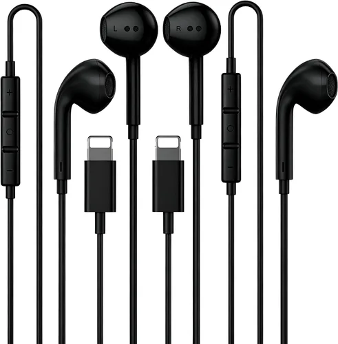 Vista 13 de Paquete de 2 auriculares USB C [certificados por Apple MFi] con cable para negro (Cblack)