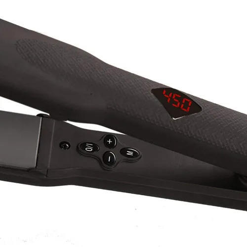 Vista 4 de Plancha de cerámica para cabello rizado, plancha plana ancha de doble