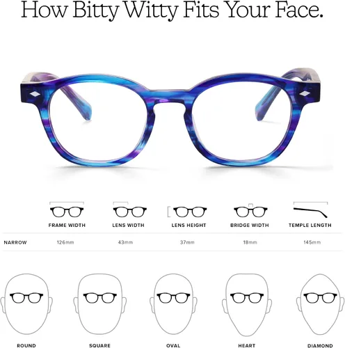 Vista 4 de eyebobs Bitty Witty Narrow Traditional and Blue Light Reading Glasses Granito negro