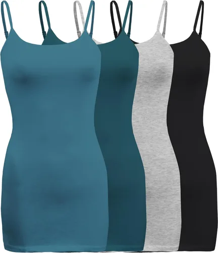 Vista 11 de ShezPretty - Camiseta sin mangas básica para mujer con tirantes tipo espagueti ajustables, 4