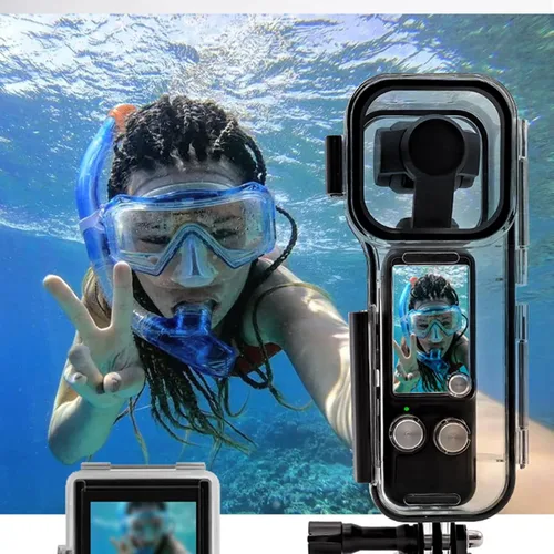 Vista 8 de Funda de buceo impermeable para DJI Osmo Pocket 3 Casos de la cámara 45M cubierta protectora subacuática cubierta de buceo Shell Cage Accesorios