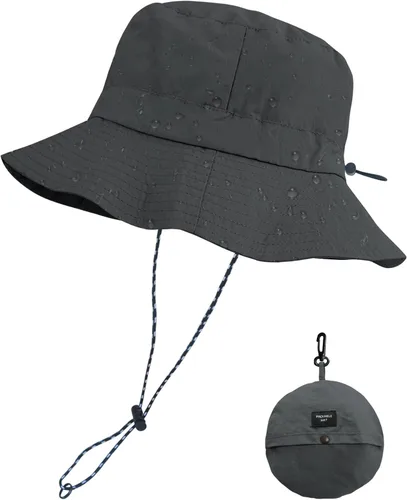 Vista 21 de PFFY Packable Sun Bucket Hat for Men Women Outdoor UV Protection Sun Hats Caqui