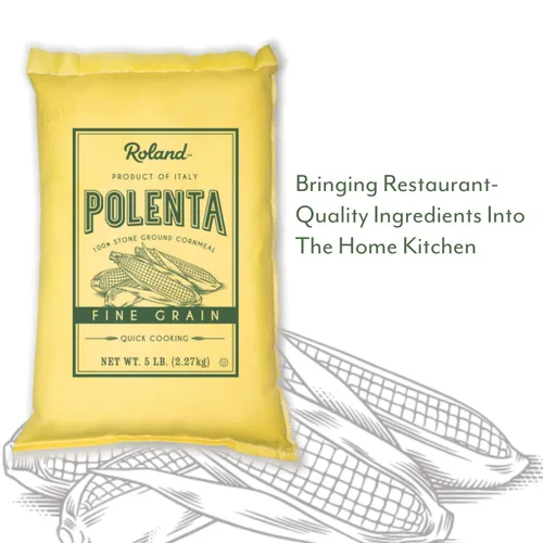 Vista 3 de Roland Foods Polenta amarilla de grano fino de Italia, alimento importado especializado, bolsa de 5 libras, paquete de 1