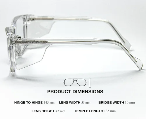 Vista 3 de Julius King Side Shield - Gafas de seguridad con certificación Z87+, montura rectangular, con revestimiento antivaho y antirreflejos, resistentes a