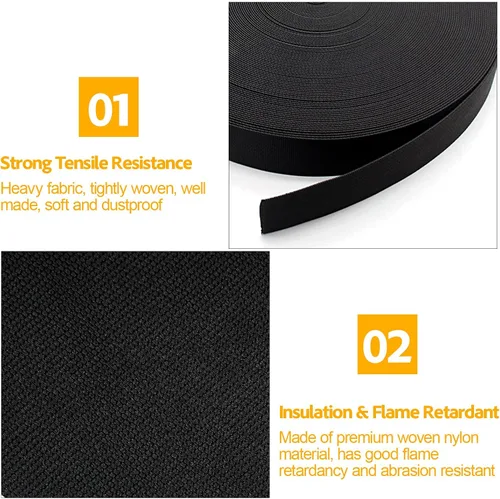 Vista 2 de Funda protectora de nailon para manguera, cubierta de cable, manguera hidráulica de antorcha Tig, 0.5 pulgadas de diámetro interior, 25 pies