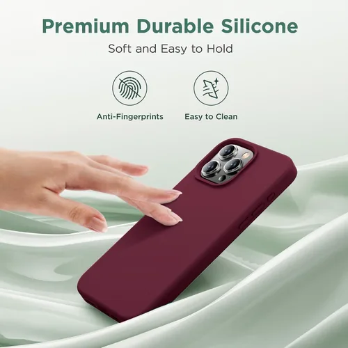Vista 4 de Cordking Funda diseñada para iPhone 15 Pro Max, funda de silicona ultradelgada, a prueba de golpes con [forro de microfibra suave antiarañazos], 6.7
