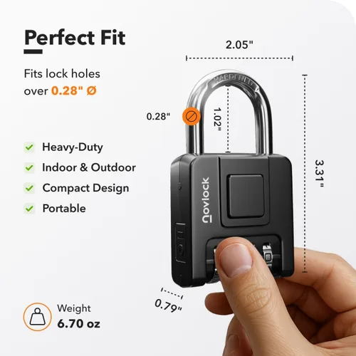 Vista 2 de Candado de combinación para interior y exterior De servicio pesado, resistente a la intemperie, seguridad de 4 dígitos Candado para casilleros