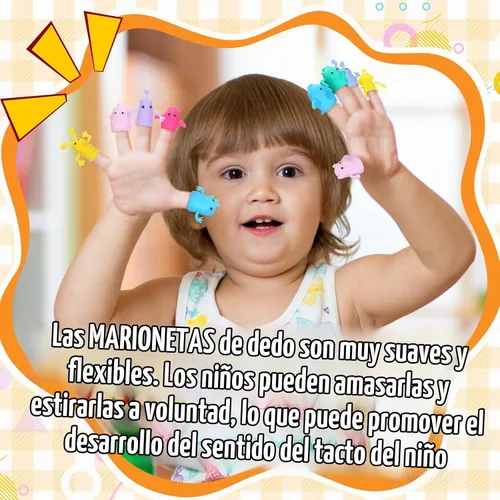 Vista 3 de 80 marionetas de dedo monstruo de goma suave elástico Fidget